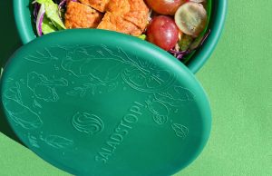 SaladStop Collapsible Bowl with salad inside